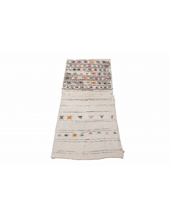 Vintage Embroidered Hemp Kilim Runner - 2`3