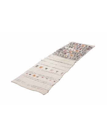 Vintage Embroidered Hemp Kilim Runner - 2`3