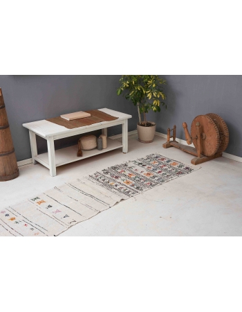 Vintage Embroidered Hemp Kilim Runner - 2`3