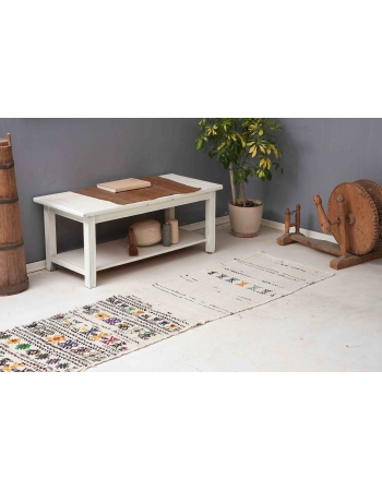 Embroidered Vintage Hemp Kilim Runner - 2`3