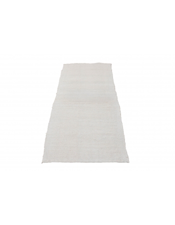 Vintage Hemp White Kilim Runner - 2`3