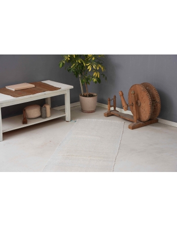 Vintage Hemp White Kilim Runner - 2`3