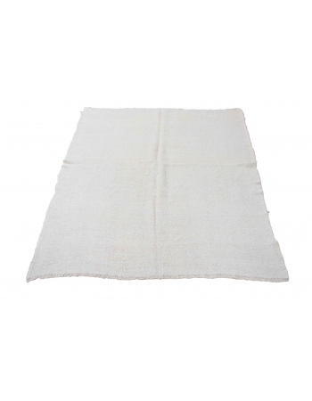 White Vintage Modern Hemp Kilim Rug - 5`4