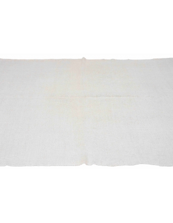 White Vintage Modern Hemp Kilim Rug - 5`4