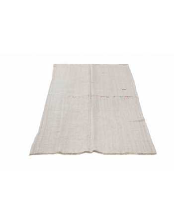 Vintage Decorative Turkish Hemp Kilim Rug - 4`7" x 8`0"