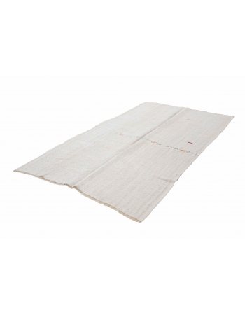 Vintage Decorative Turkish Hemp Kilim Rug - 4`7" x 8`0"