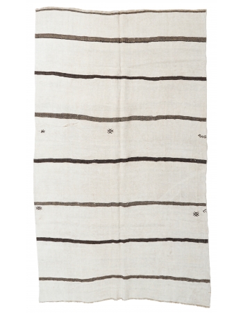 Vintage Striped Turkish Hemp Kilim Rug - 6`0" x 9`10"
