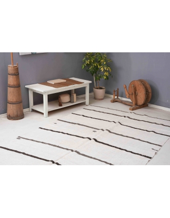 Vintage Striped Turkish Hemp Kilim Rug - 6`0