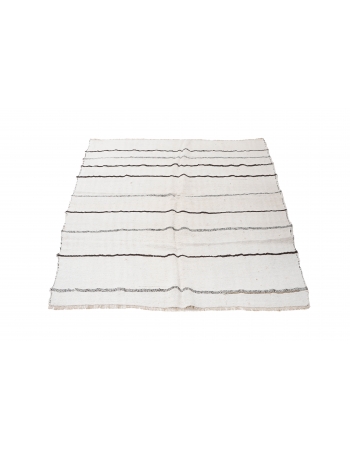 Striped Vintage Turkish Hemp Kilim Rug - 6`4