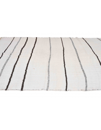 Striped Vintage Turkish Hemp Kilim Rug - 6`4