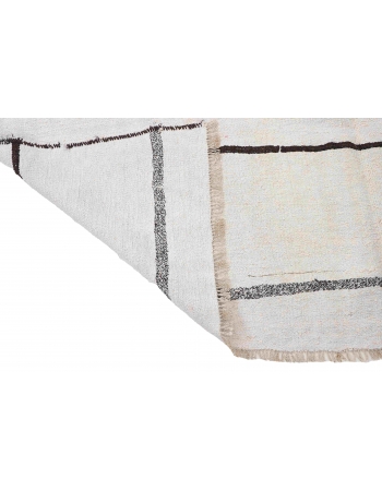 Striped Vintage Turkish Hemp Kilim Rug - 6`4