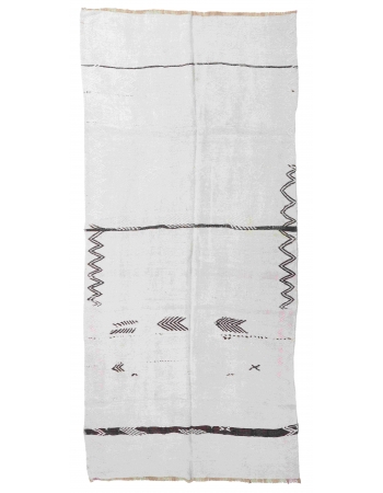 Decorative Vintage Turkish Hemp Kilim Rug - 5`0" x 10`8"