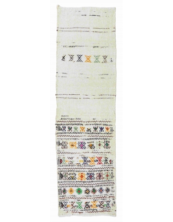Embroidered Vintage Hemp Kilim Runner - 2`3" x 7`10"