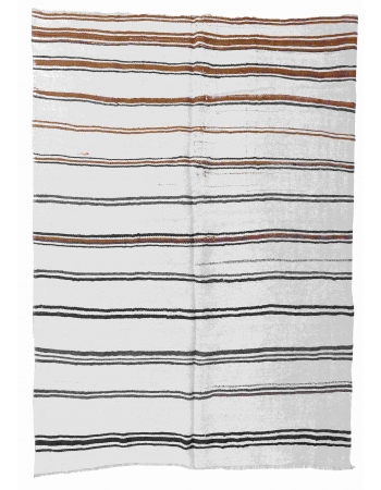 Striped Vintage Hemp Kilim Rug - 6`2" x 9`2"