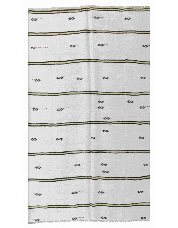 Striped Vintage Turkish Hemp Kilim Rug - 5`0" x 9`0"
