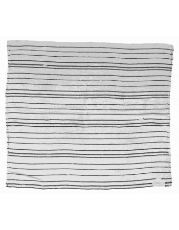 Striped Vintage Turkish Hemp Kilim Rug - 5`6" x 6`1"