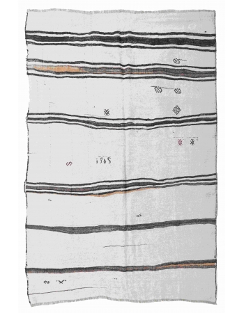 Vintage Decorative Hemp Kilim Rug - 6`2" x 8`2"