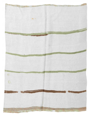 Vintage Decorative Turkish Hemp Kilim Rug - 4`4" x 5`3"