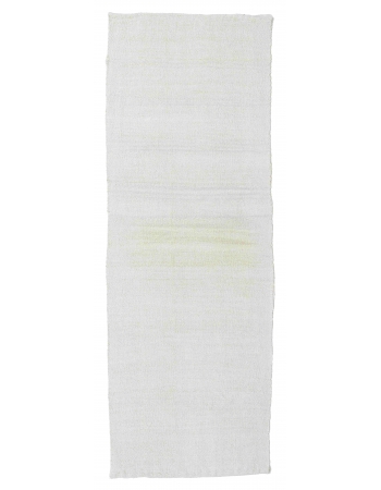 Vintage Hemp White Kilim Runner - 2`3" x 8`2"