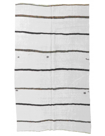 Vintage Striped Turkish Hemp Kilim Rug - 6`0" x 9`10"