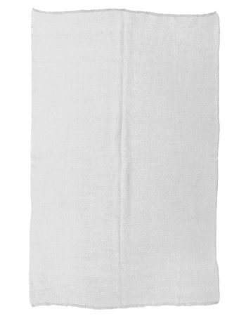 White Vintage Modern Hemp Kilim Rug - 5`4