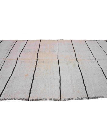 Striped Vintage Modern Hemp Kilim Rug - 6`0″ x 12`6″