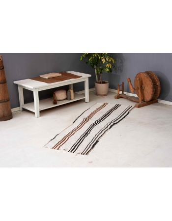Small Vintage Hemp Kilim Rug - 2`4″ x 6`4″