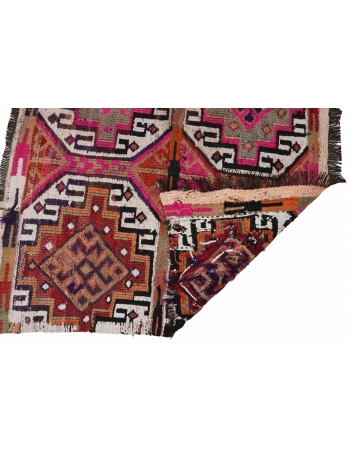 Vintage Small Embroidered Kilim Rug - 2`7″ x 4`3″