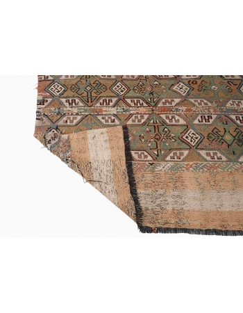 Vintage Decorative Turkish Embroidered Rug - 4`6″ x 5`1″