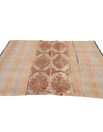 Decorative Vintage Embroidered Kilim Rug - 4`6″ x 6`3″