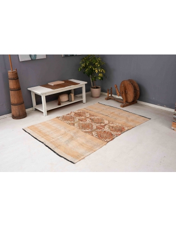 Decorative Vintage Embroidered Kilim Rug - 4`6″ x 6`3″