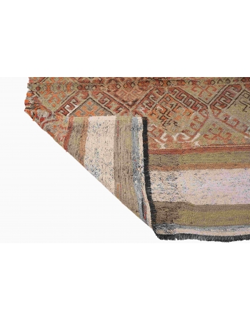 Embroidered Vintage Kilim Rug - 4`5″ x 5`1″