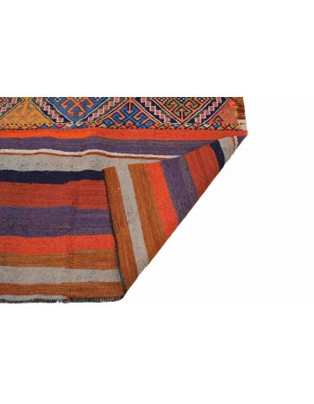 Decorative Turkish Embroidered Kilim Rug - 4`4″ x 6`1″