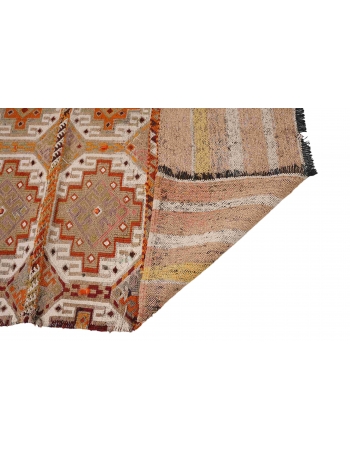Decorative Vintage Embroidered Kilim Rug - 4`7″ x 4`11″