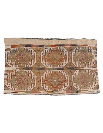 Small Vintage Embroidered Kilim Rug - 2`7″ x 4`5″