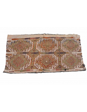 Small Vintage Embroidered Kilim Rug - 2`7″ x 4`5″