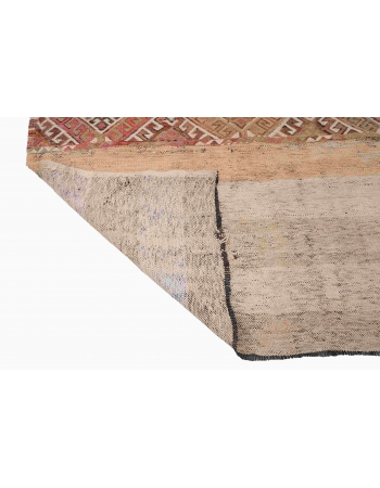 Vintage Turkish Embroidered Kilim Rug - 4`4″ x 9`4″