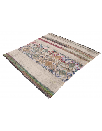 Vintage Decorative Turkish Kilim Rug - 4`7″ x 4`8″