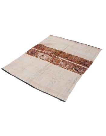 Vintage Decorative Turkish Embroidered Rug - 4`0″ x 5`1″