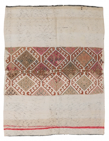 Decorative Vintage Turkish Kilim Rug - 4`7″ x 5`7″