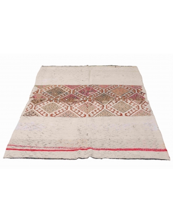 Decorative Vintage Turkish Kilim Rug - 4`7″ x 5`7″