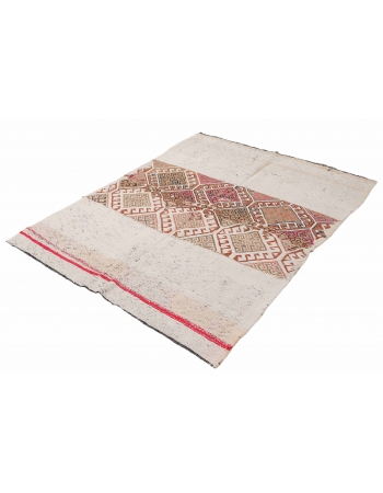 Decorative Vintage Turkish Kilim Rug - 4`7″ x 5`7″