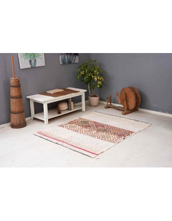 Decorative Vintage Turkish Kilim Rug - 4`7″ x 5`7″