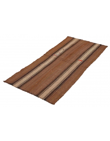 Brown Vintage Turkish Kilim Rug - 2`7″ x 5`9″