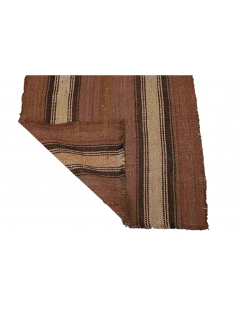 Brown Vintage Turkish Kilim Rug - 2`7″ x 5`9″