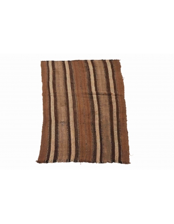 Striped Brown Vintage Turkish Kilim Rug - 2`8″ x 6`4″