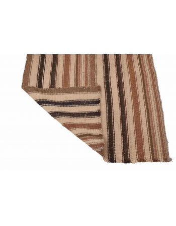 Vintage Brown Turkish Kilim Runner - 2`7″ x 7`9″