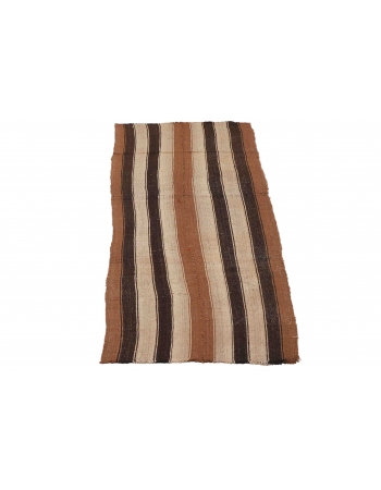 Striped Vintage Brown Kilim Runner - 2`6″ x 9`7″
