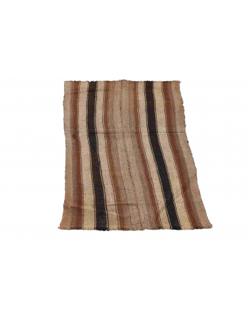 Brown Striped Vintage Kilim Rug - 2`10″ x 6`7″