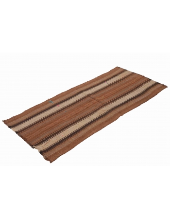 Brown Vintage Turkish Kilim Rug - 2`6″ x 5`11″
